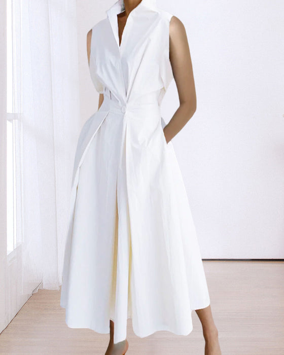 Sleeveless Stand Collar Fashion Dress