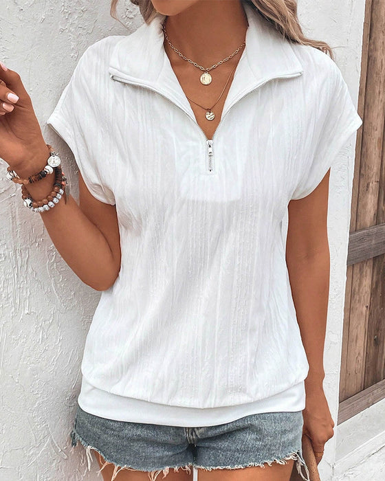 Simple lapel solid color blouse
