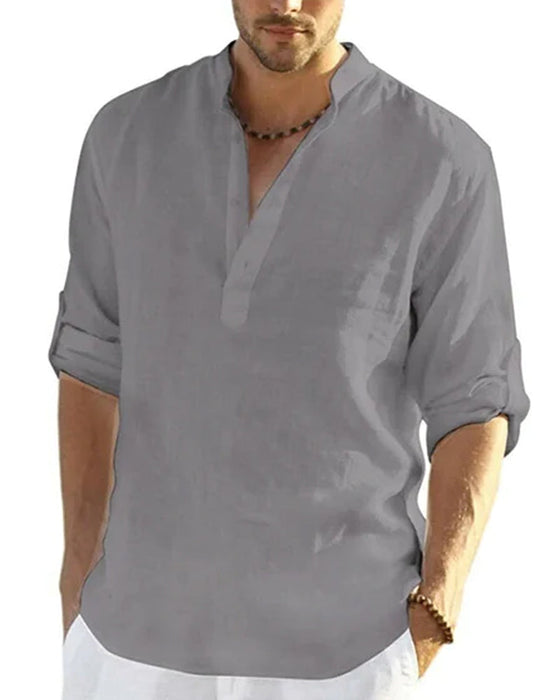 Men's shirt in cotton and linen