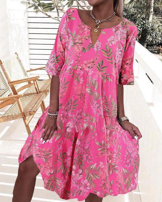 Floral Print Shift Dress