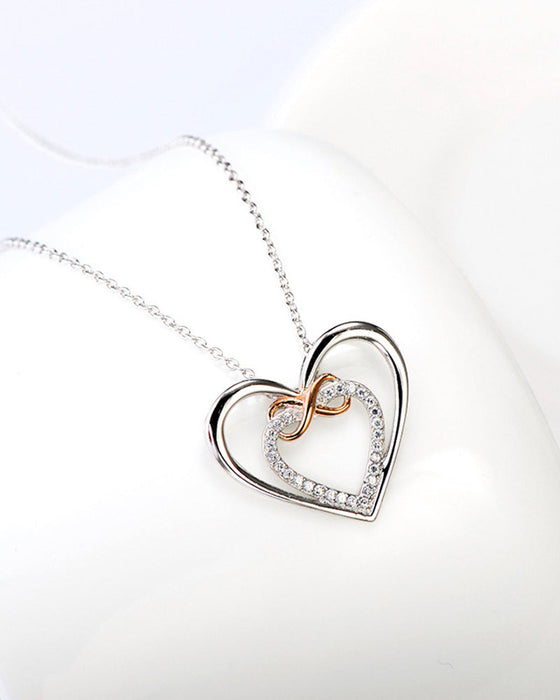 Fashion two-color love necklace