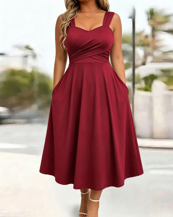 Ruched Bandeau High Waist Dress