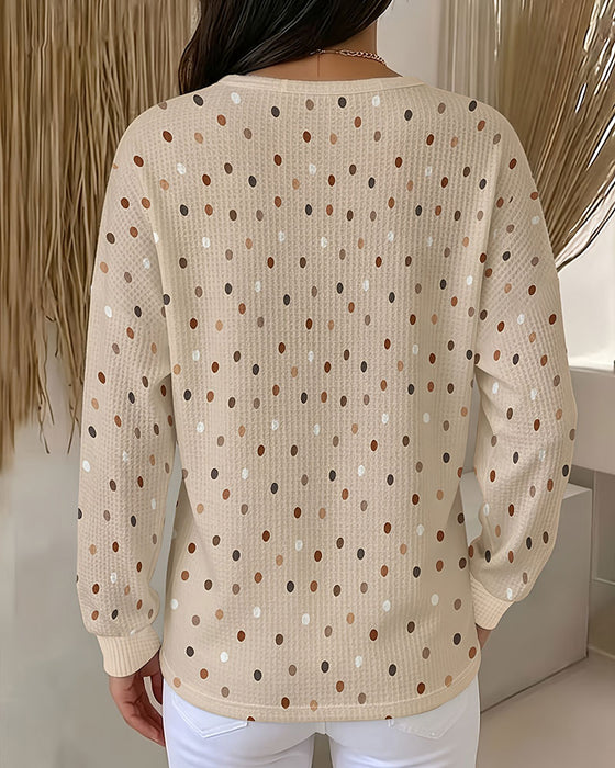 Crew Neck Polka Dot Sweatshirt