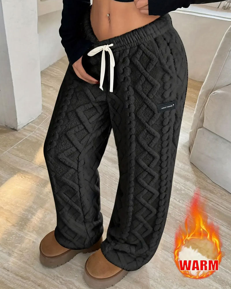Elastic Waist Drawstring Fashion Pants