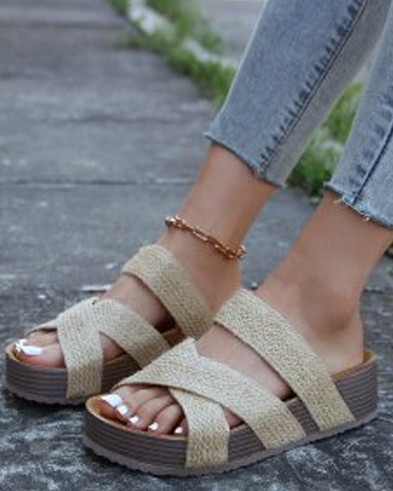 Fashion Platform Slide Sandal