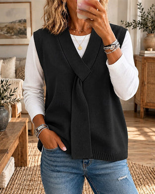 Sleeveless V-Neck Sweater Vest