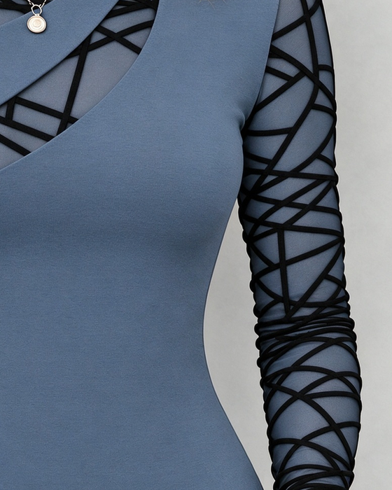 Crew Neck Cross Solid Top