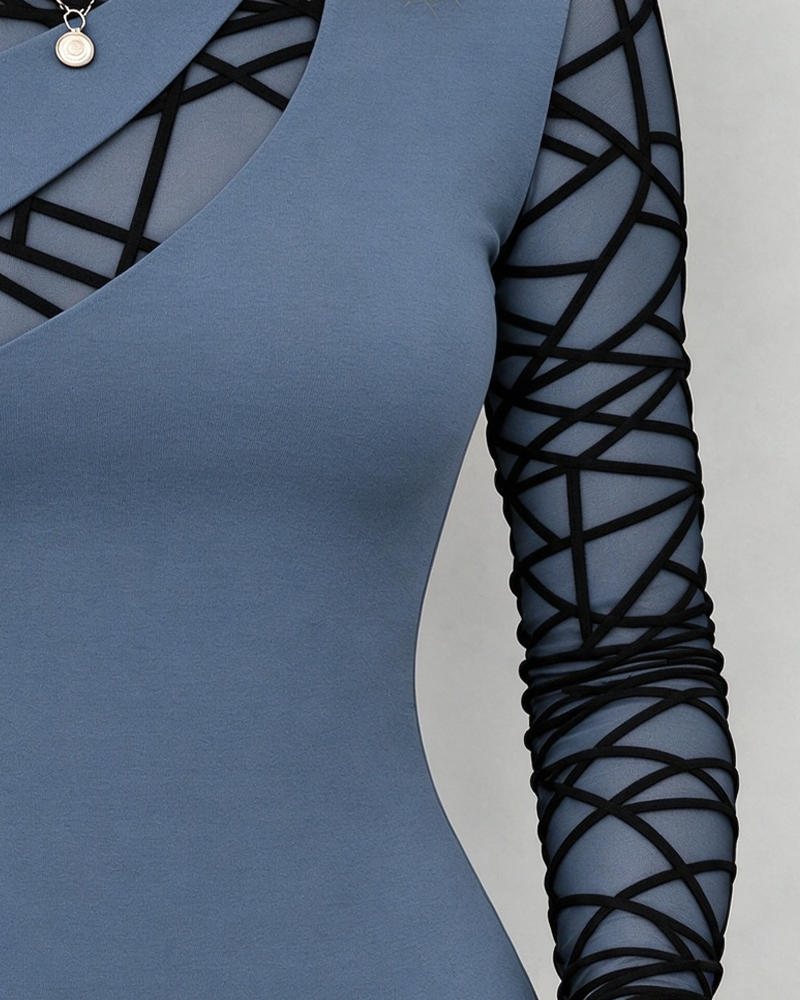 Crew Neck Cross Solid Top