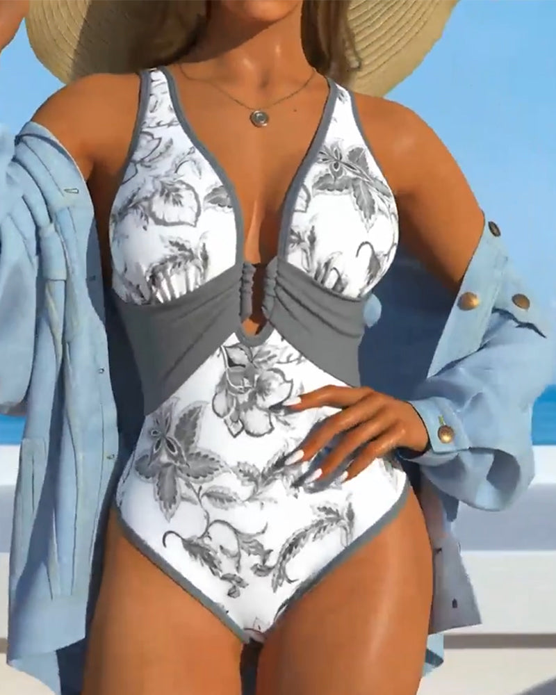 Sexy Printed One-Piece Swimsuit