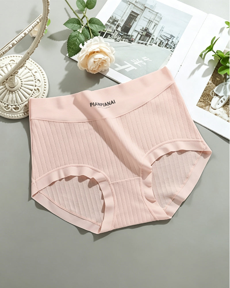 Solid Color High Waist Panties