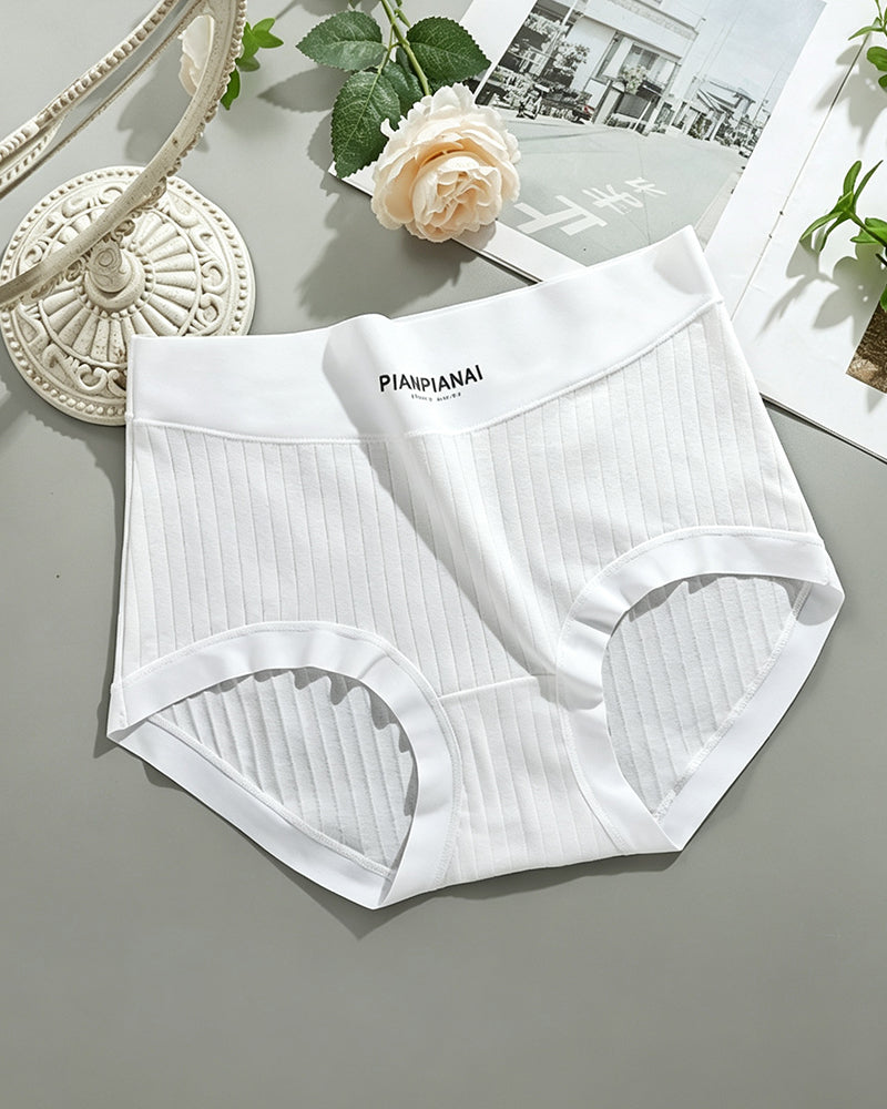 Solid Color High Waist Panties