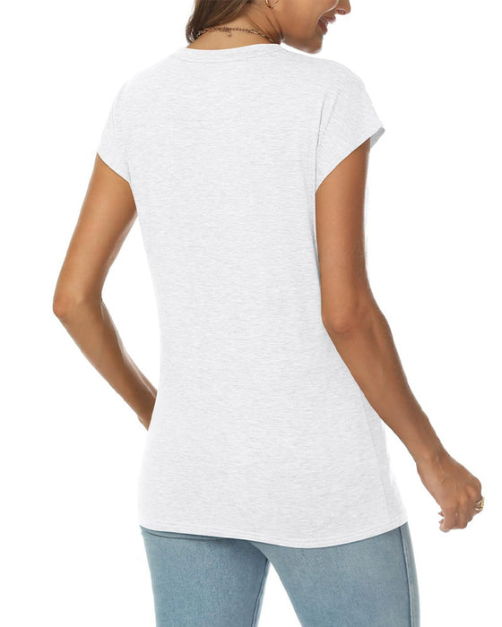 Pullover V-Neck Solid T-Shirt
