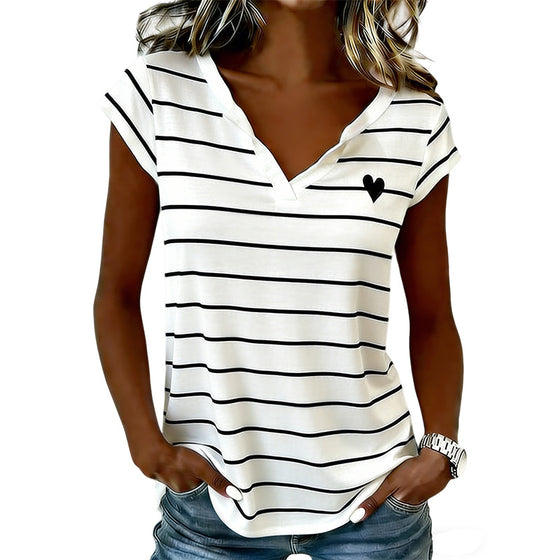 Striped Heart Sleeveless Top