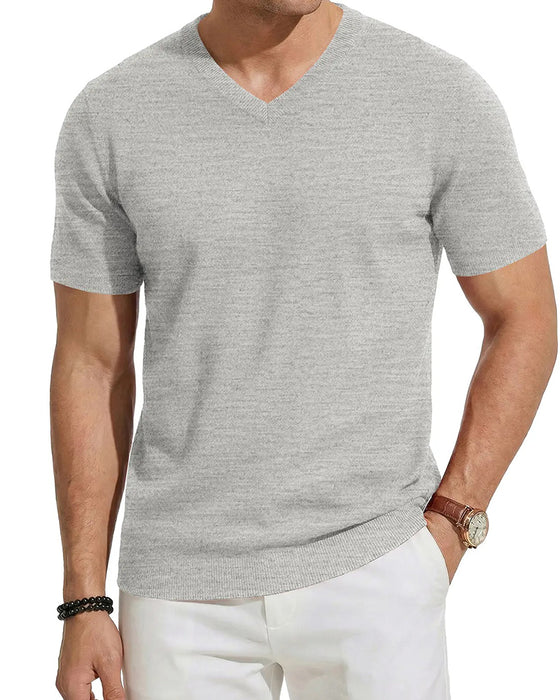 Mini V-Neck Casual Solid Pullover