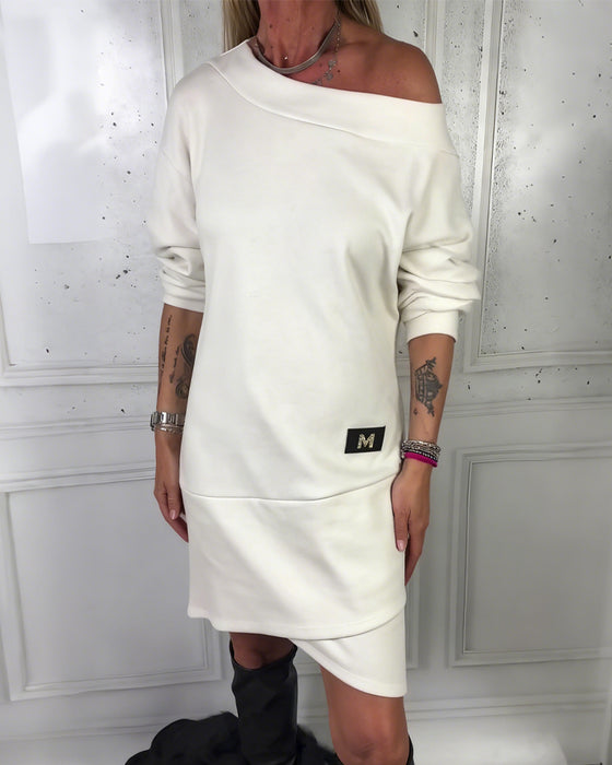 Irregular Hem Long-Sleeved Dress