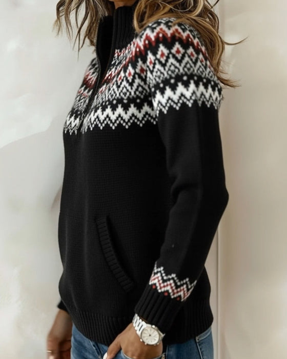 Vintage Half-Zip Collar Pullover