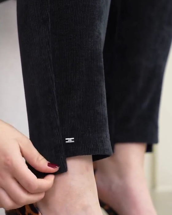 Drawstring Elastic Waist Corduroy Pants