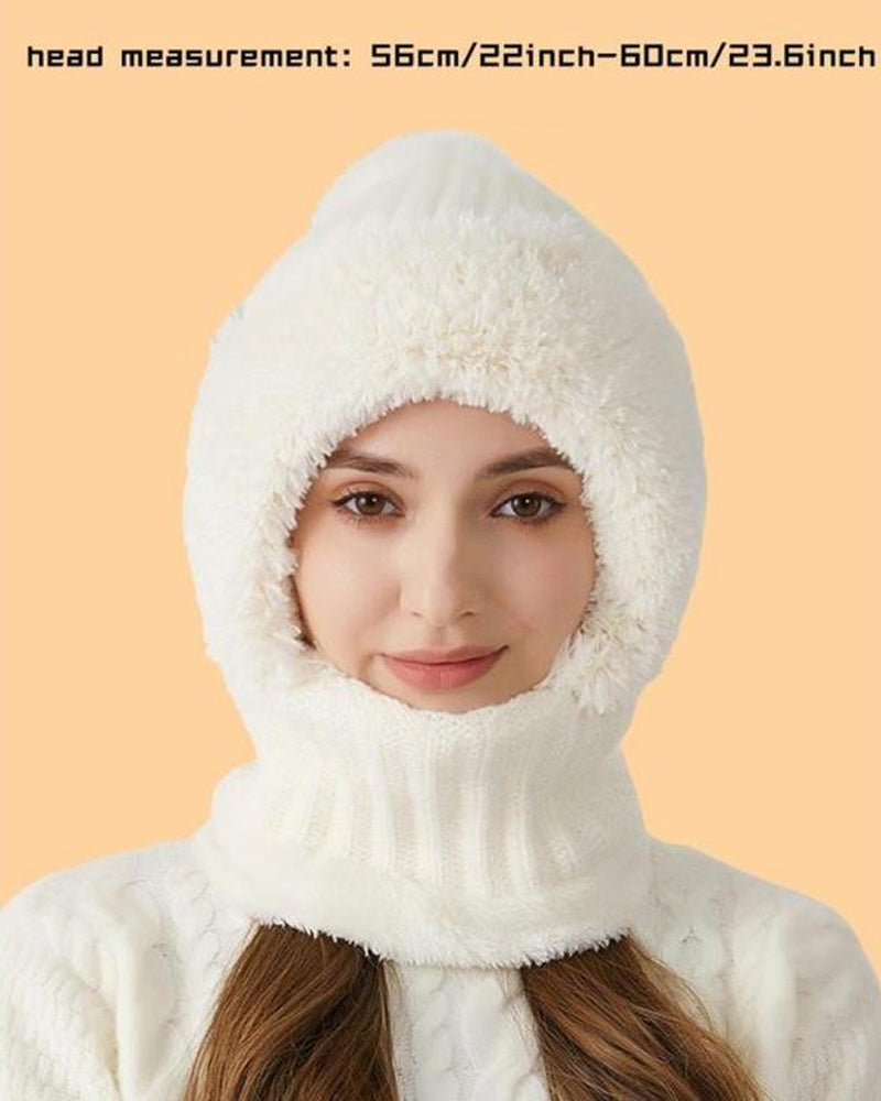 Women's Solid Color Pom Pom Decor Beanie Hat