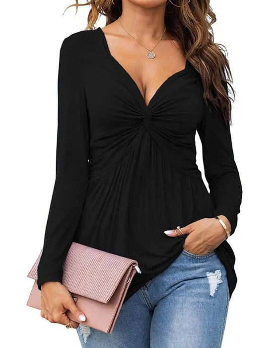 V-Neck Casual Fashion Blouse