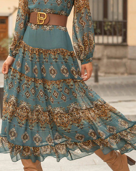 V-Neck Dress Ethnic Style Casual Holiday