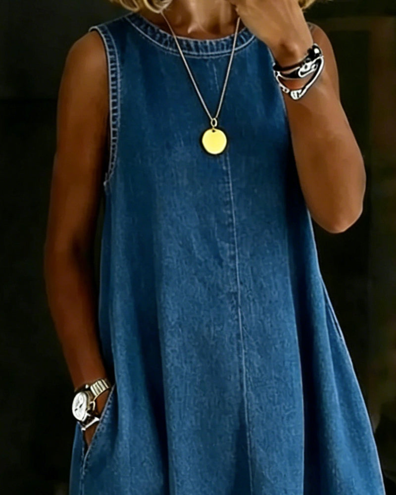 Round Neck Sleeveless Dress