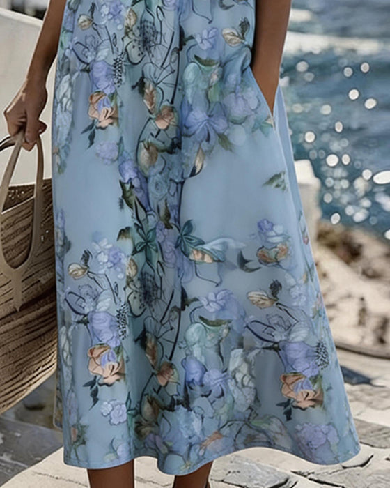 Lace Patchwork Floral Casual Dress