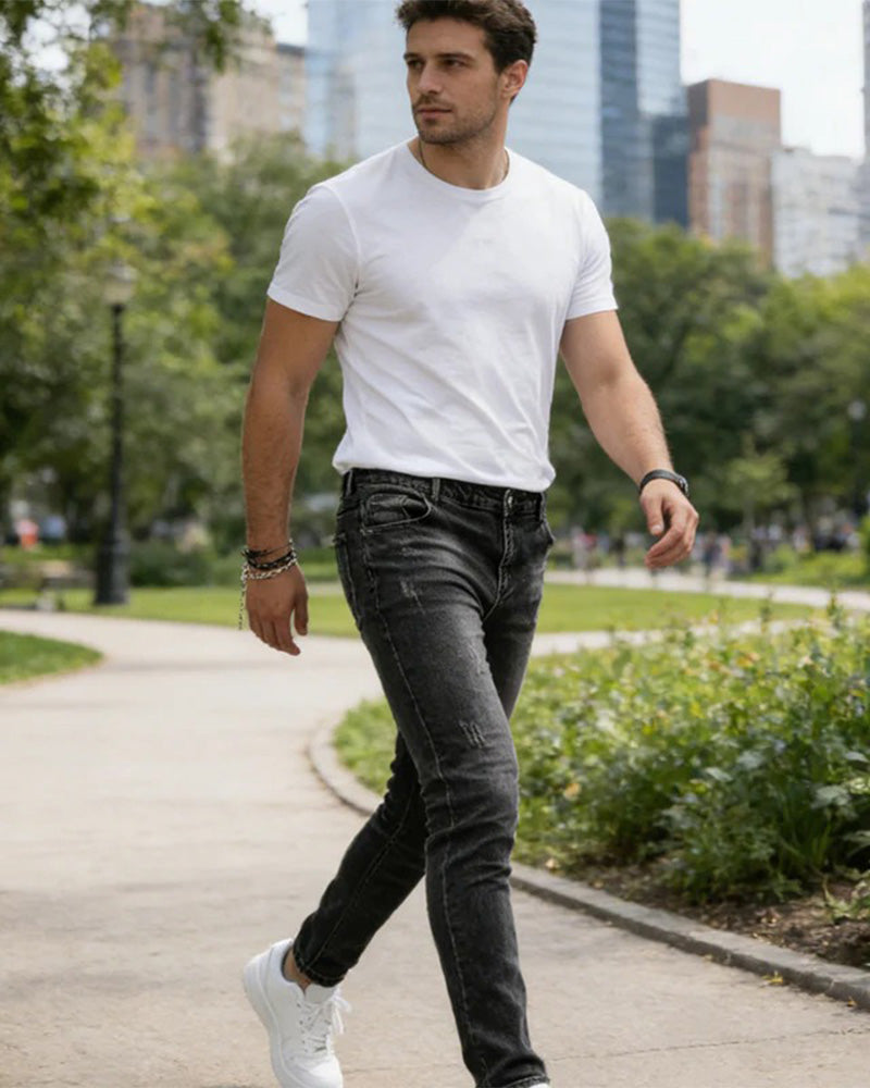 Men’s Casual Solid Jeans