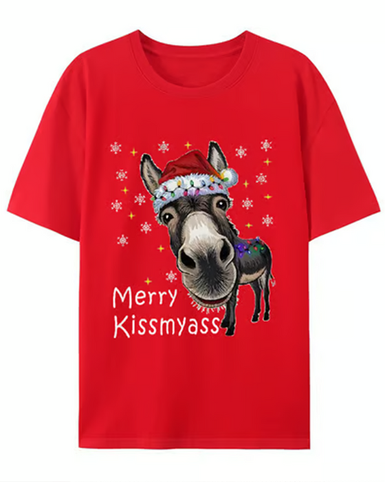 Christmas Funny Print Short Sleeve T-Shirt