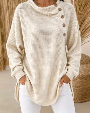 Casual Cowl Neck Knit Top