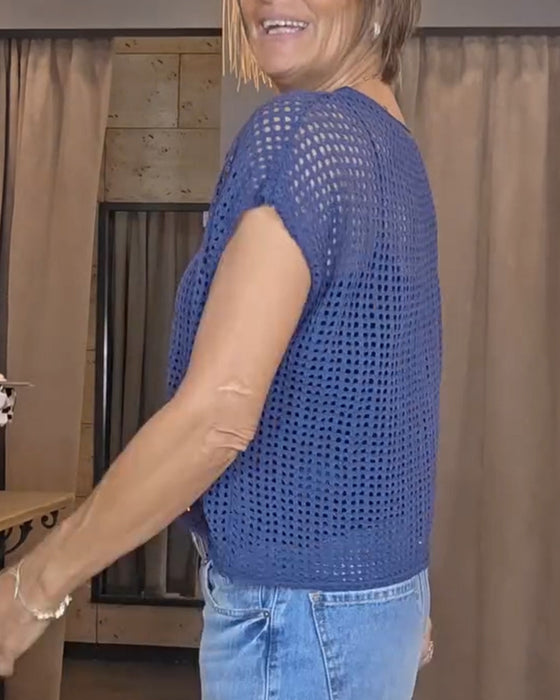 Suspender Cutout Blouse Set