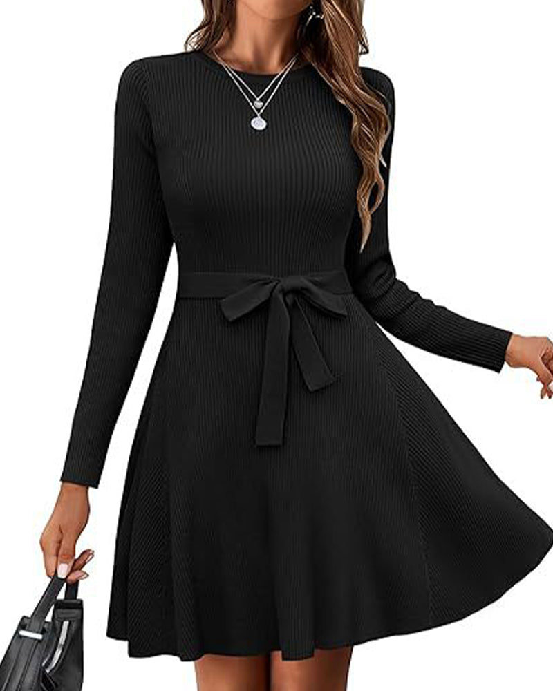 Long Sleeve Tie Dress