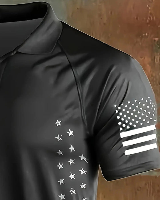 Men's Lapel Short Sleeve T-Shirt
