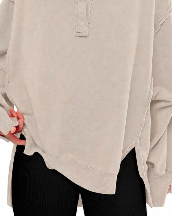 Solid Color Long Sleeve Sweatshirt