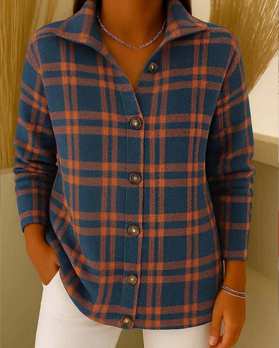 Fashionable Plaid Long Sleeve Shirt