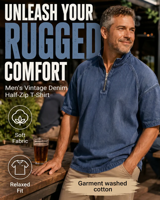 Washed Zip-Up Short Sleeve Shirt