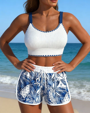 Bra-Style Two-Piece Beach Shorts Bikini