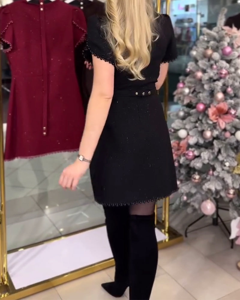 Heavy-Embellishment Beaded Slim Dress