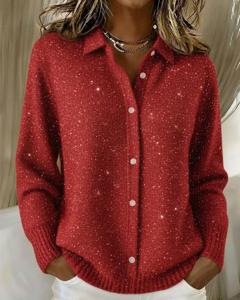 Lapel Casual Long Sleeve Cardigan