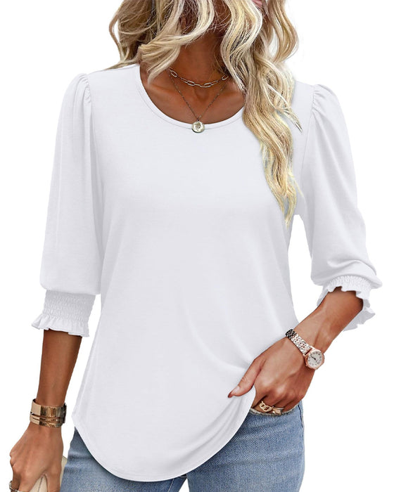 Puff Sleeve Printed Blouse