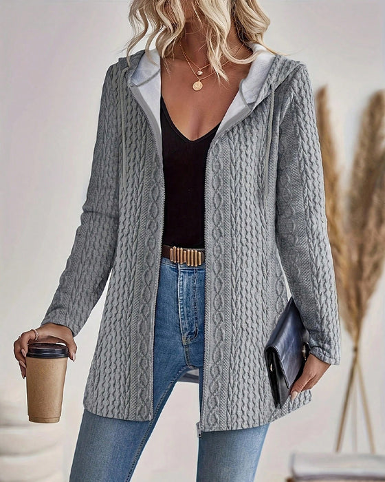 Twist Zipper Cardigan Coat
