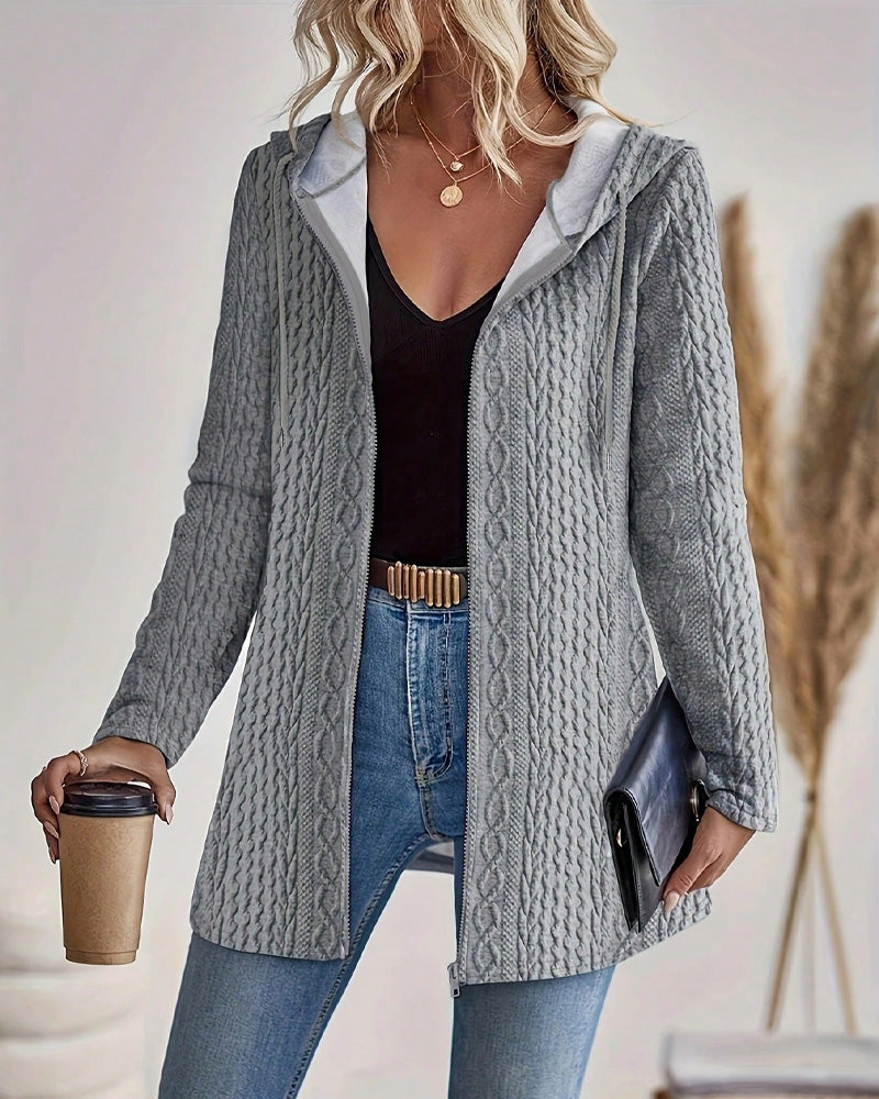 Twist Zipper Cardigan Coat