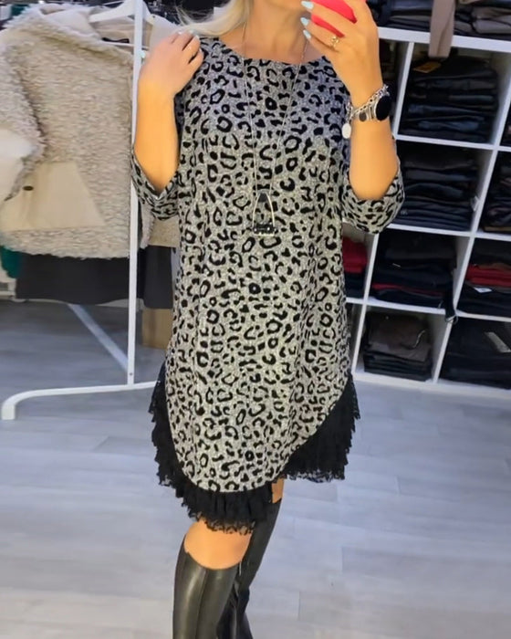 Leopard print slimming dress
