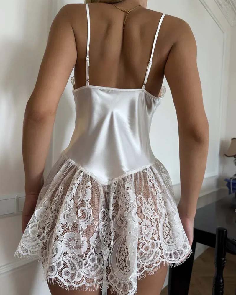 Spaghetti Strap Patchwork Dress