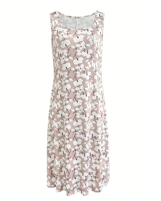 Sleeveless Floral Print Dress