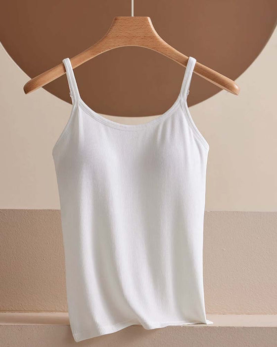 Ribbed Built-in Bra Cami Top
