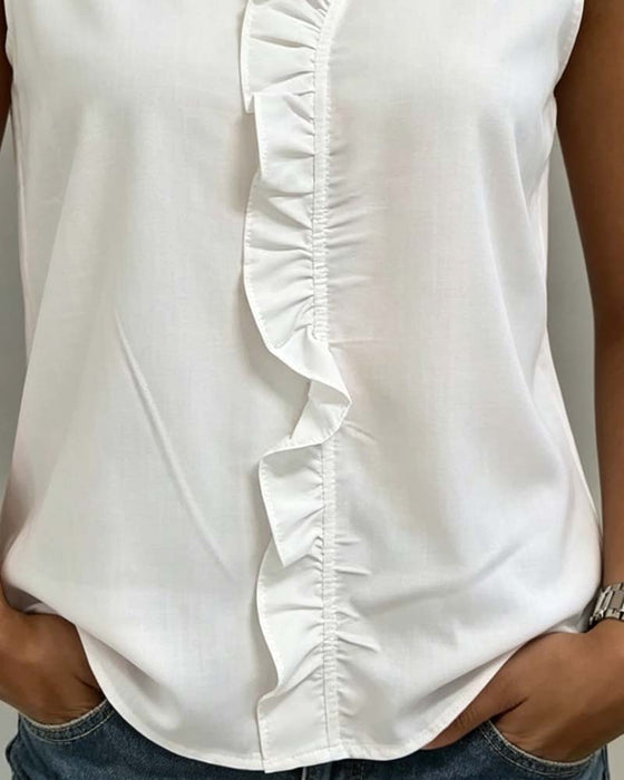 Ruffle Sleeveless Tank Top