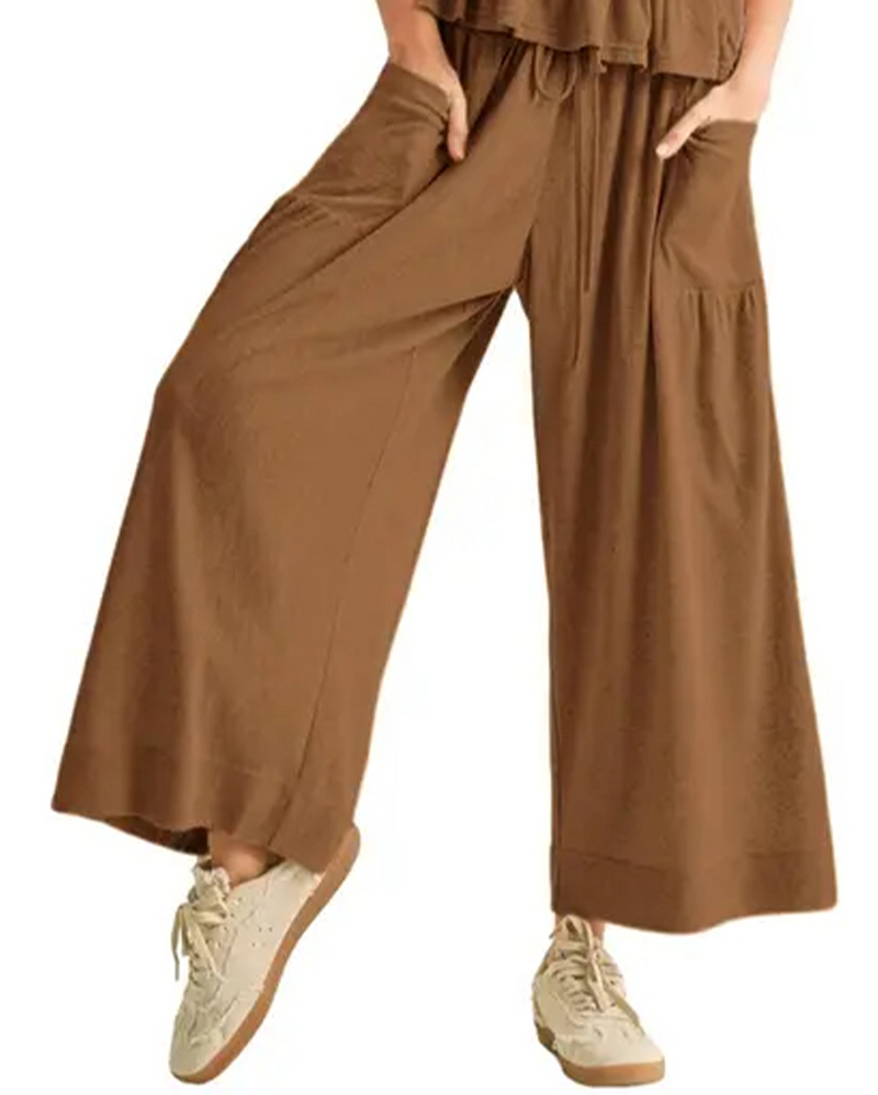 Solid-Color Short-Sleeve Set