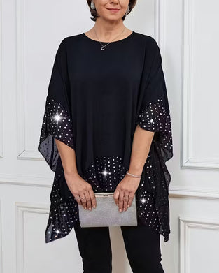 Fashionable Batwing Sleeve Loose Top