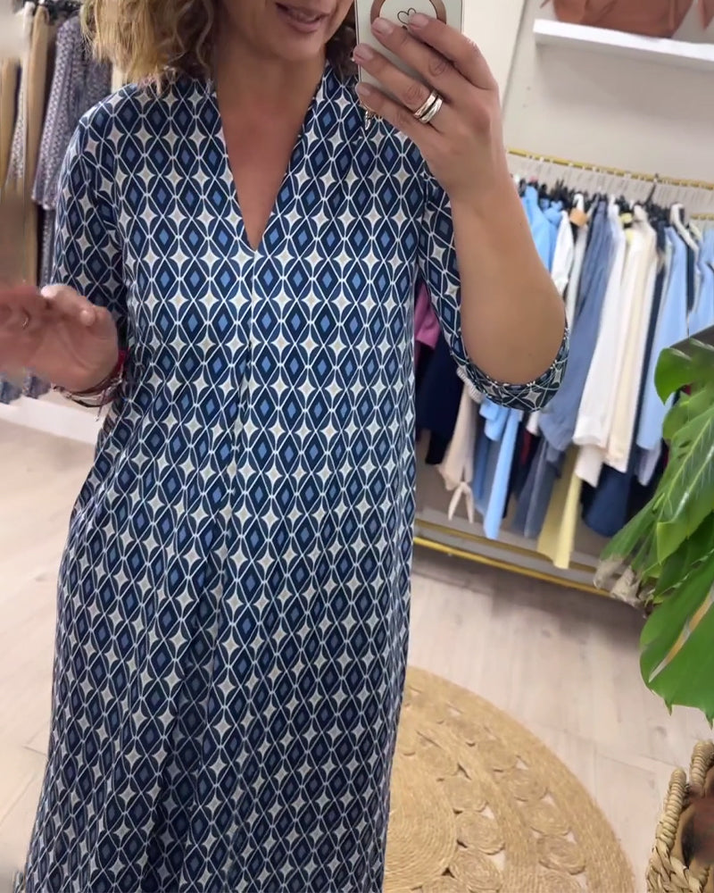 Geometric Print Maxi Dress