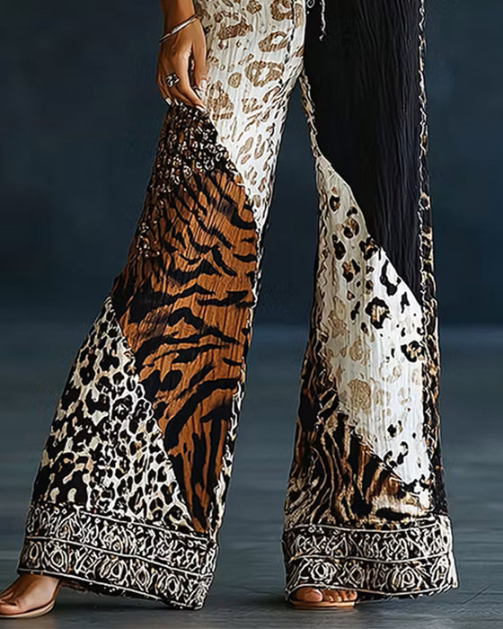 Casual Mid Waist Pocket Pants